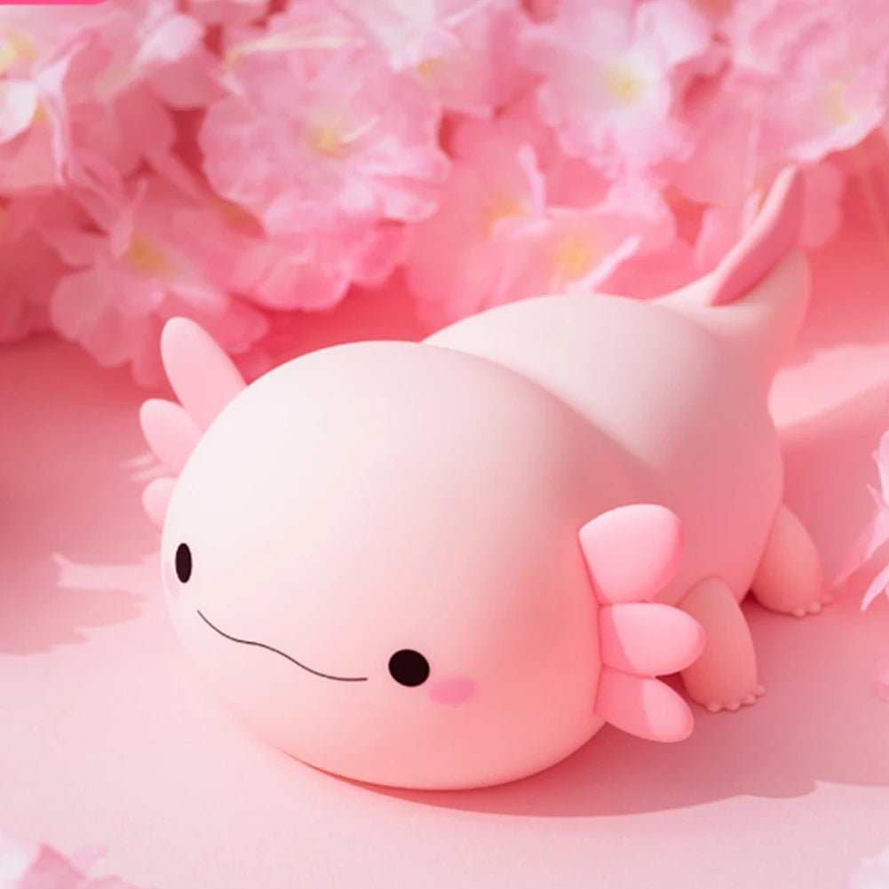 Squishy Axolotl Night Light – Soft Silicone Tap Lamp for Calm Sleep