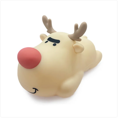 Squishy Reindeer Night Light – Christmas Edition Silicone Tap Lamp