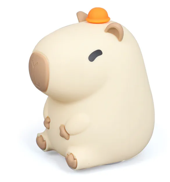 Squishy Capybara Night Light – Soft Silicone Tap Lamp for Calm Sleep