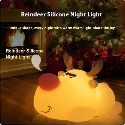 Squishy Reindeer Night Light – Christmas Edition Silicone Tap Lamp