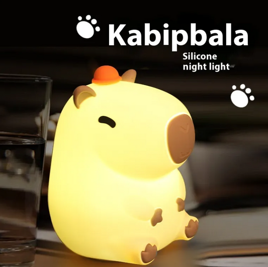 Squishy Capybara Night Light – Soft Silicone Tap Lamp for Calm Sleep