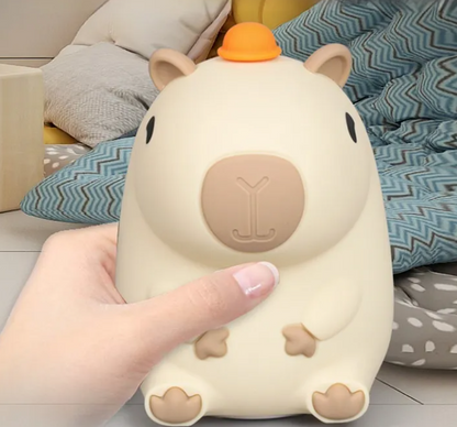 Squishy Capybara Night Light – Soft Silicone Tap Lamp for Calm Sleep